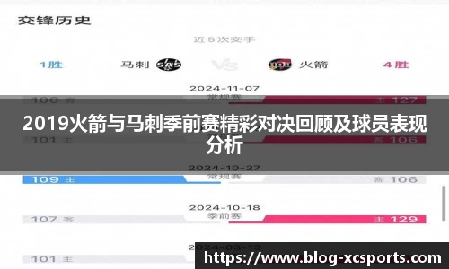 2019火箭与马刺季前赛精彩对决回顾及球员表现分析