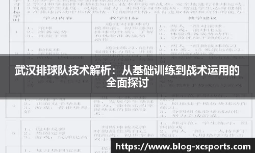 武汉排球队技术解析：从基础训练到战术运用的全面探讨